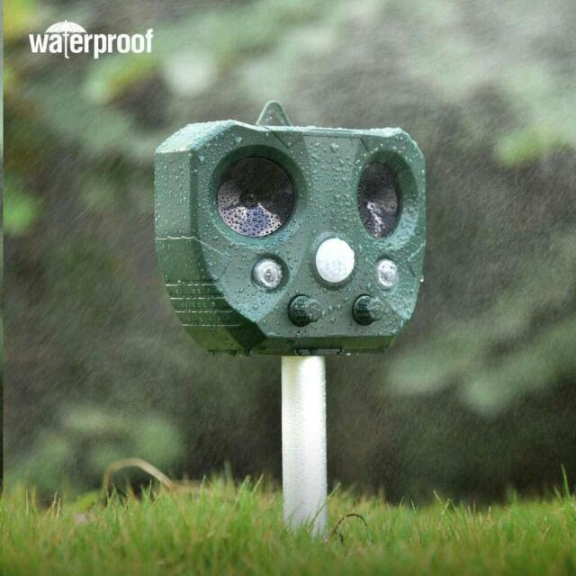 Upgraded Solar Ultrasonic Animal Repellent Dog Cat Skunk Deer Raccoon For Garden