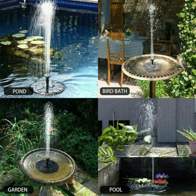 Solar Power Bird Bath Fountain Pump Upgrade 1.4W Solar Fountain with 4 Nozzle