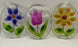 Flower Sun Catchers Trio Set of 3 with Ribbons to Hang - Floral Ornaments Window