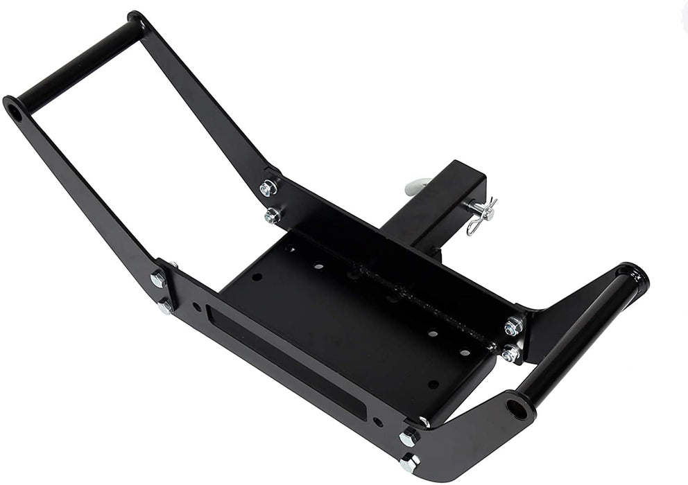 10" x 4 1/2" Cradle Winch Mounting Plate for Harbor Freight Winch Mount Recovery Winches Bumper 2 Inch Hitch Receiver 15000 Lb Capacity