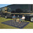 Patio Mats 9x12 Reversible RV Outdoor Patio Mat, Camping Mat, Interlocked Squares, Blue