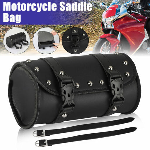 Motorcycle Front Fork Tool Bag SaddleBag Storage Pouch Luggage Handlebar Leather