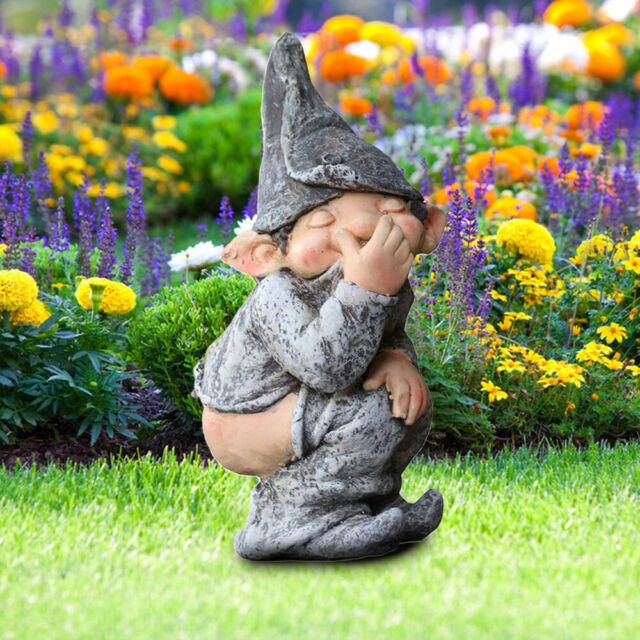 Outdoor Yard Garden Funny Resin Naughty Gnome Statue Decoration Craft Decor 🎈