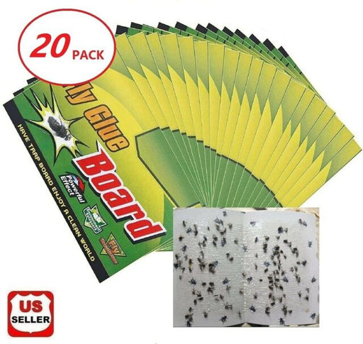 20 pcs Sticky Fruit Fly Traps Fungus Gnat Killer Trap Paper for Indoor Outdoor