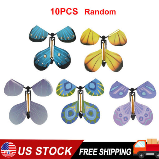 10X Flying Butterfly greeting Card book Magic Toy fly wind up Great Gift USA
