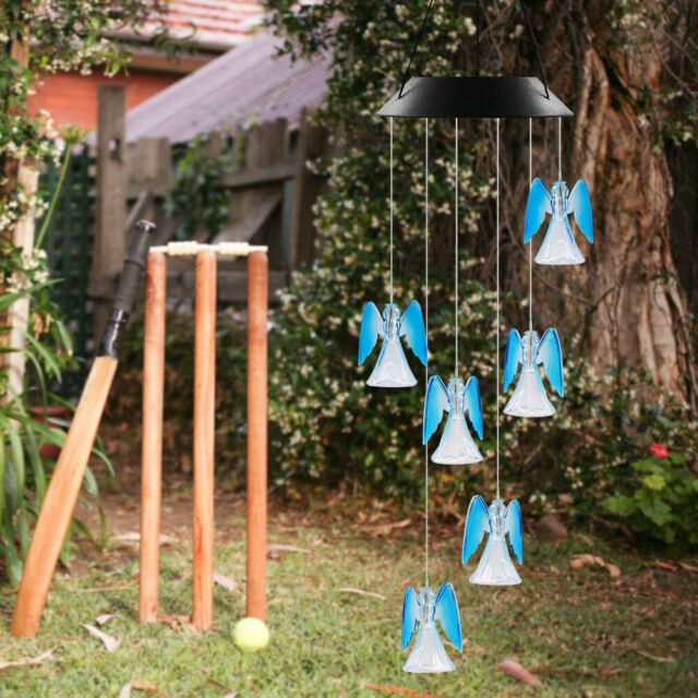Solar Lamp Color Changing LED Angel Light Wind Chimes Outdoor Home Garden Decor
