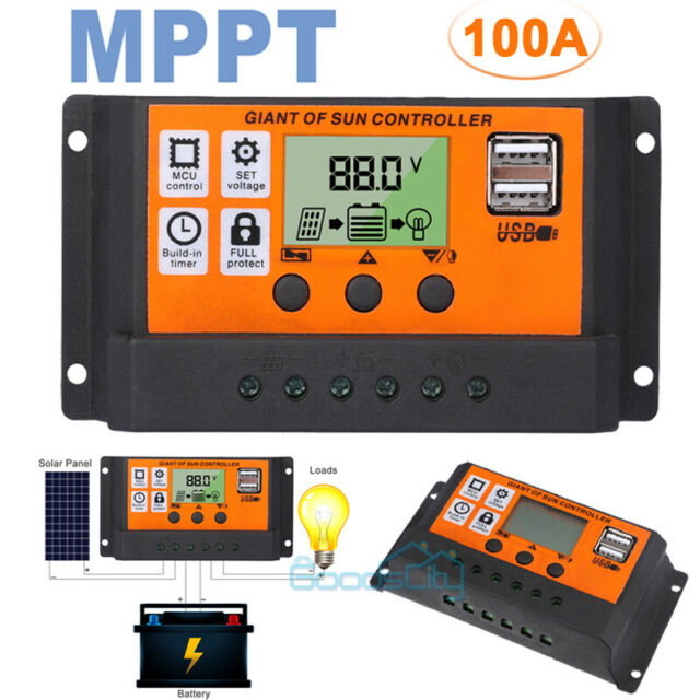 100A MPPT Solar Panel Regulator Charge Controller Auto Focus Tracking 100A 12/24V