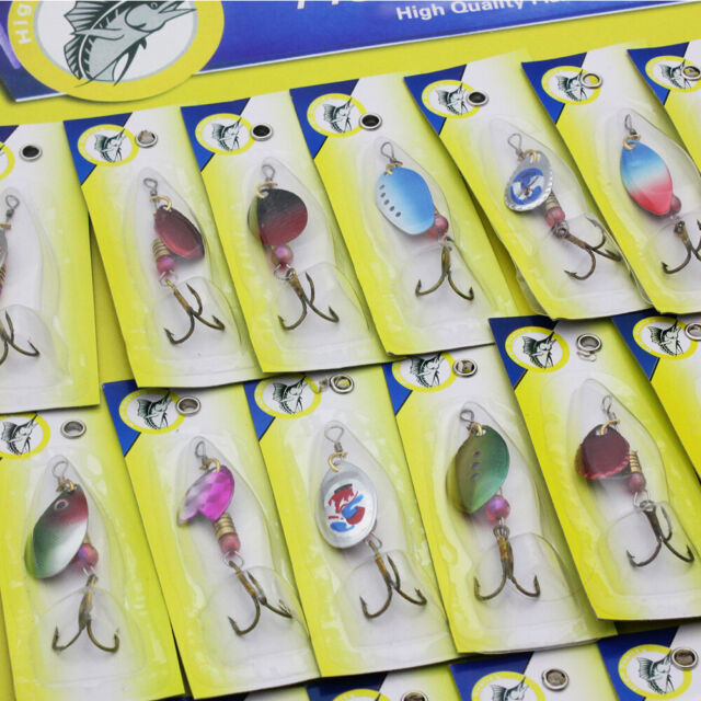 Lot of 30 Trout Spoon Metal Fishing Lures Spinner Baits Bass Tackle Colorful NEW