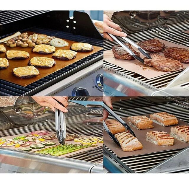 Easy BBQ Grill Mat Copper Pad Non Stick Barbecue Bake Cooking Mat Chef Reusable