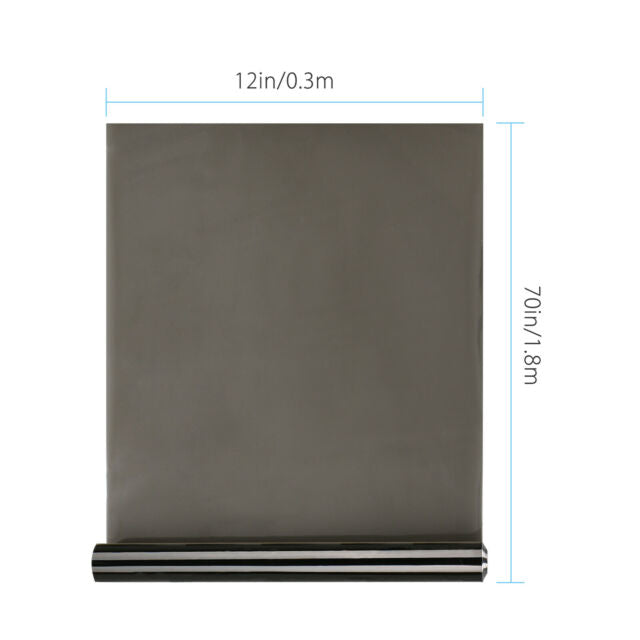 12"x72" 35% Medium Smoke Black LED Headlight Taillight Fog Light Tint Film Vinyl