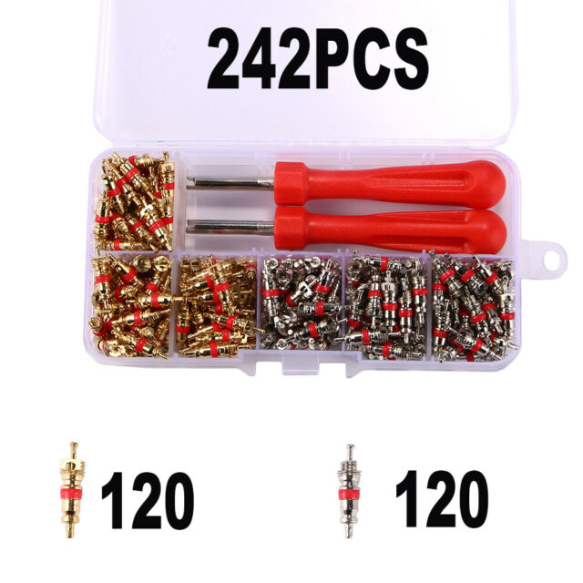 Quality 242pcs R134A Valve Cores + Remover Tool Kit For Car A/C Air Conditioning