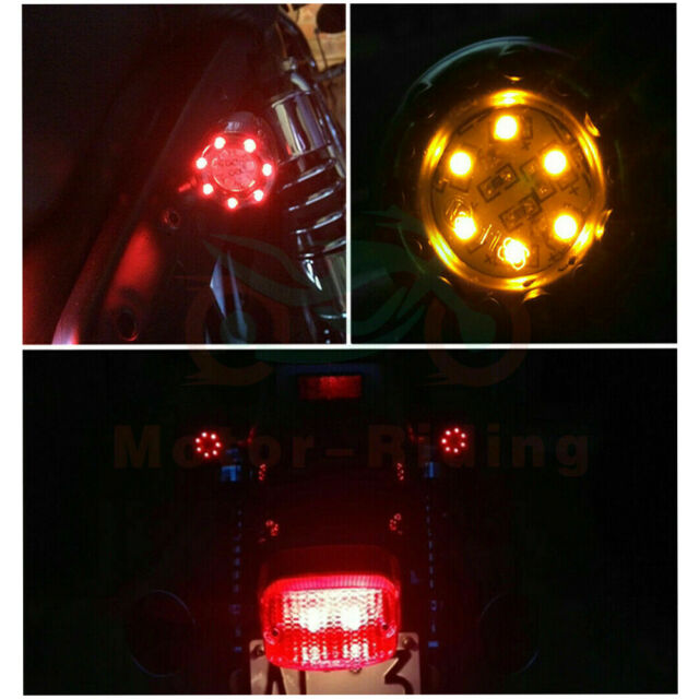 Motorcycle LED Bullet Red Brake Blinker Turn Signal Tail Light For Harley HONDA