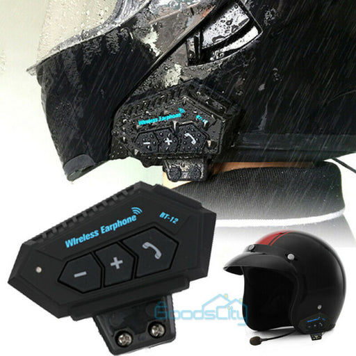 Motorcycle Helmet Headset Wireless Bluetooth Headphone Speaker Hands-Free BT-12