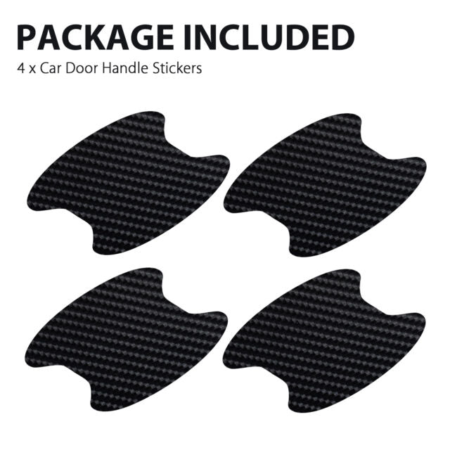 4x Carbon Fiber Car Door Handle Anti-Scratch Protector Film Stickers Accessories