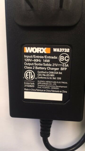 WORX WA3732 3-5H Charger for 18V&20V Lithium Ion Battery WA3520 3525 WA3512.1