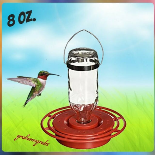 Best-1 hummingbird feeder w/ 8 oz glass bottle cute! made usa hummers love it!