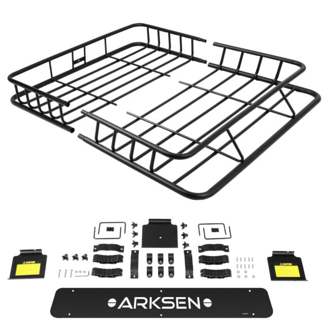 HD Black Steel Roof Basket Carrier Rack Car Top Luggage Cargo Storage Traveling