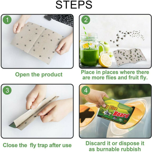 20 pcs Sticky Fruit Fly Traps Fungus Gnat Killer Trap Paper for Indoor Outdoor