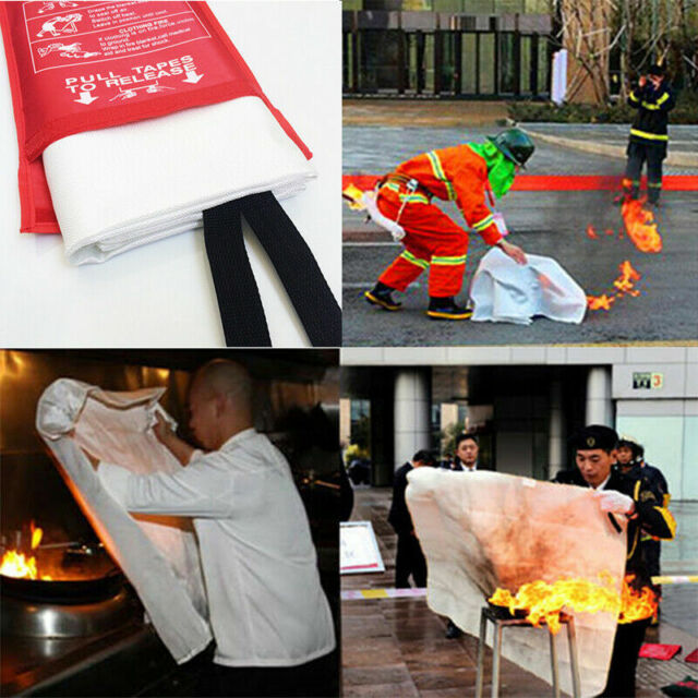 Emergency Fire Blanket Quick Release In Case For Home Office Car 1mx1mx0.3mm