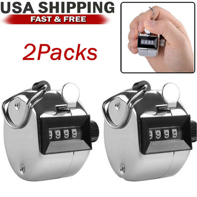 2PCS SET Portable 4 Digit Hand Held Number Click Golf Counter Tally Recorder