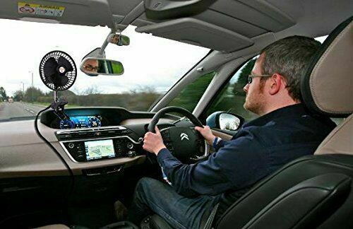 Zone Tech 2x 12V Dashboard Oscillating Cooling Clip On Desk Car Fan Portable