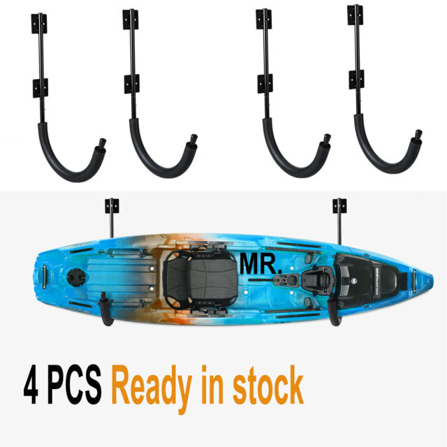 4 PCS Kayak Storage Wall Mount Hanger Rack for Canoe Paddle Kayak Hanging Hook