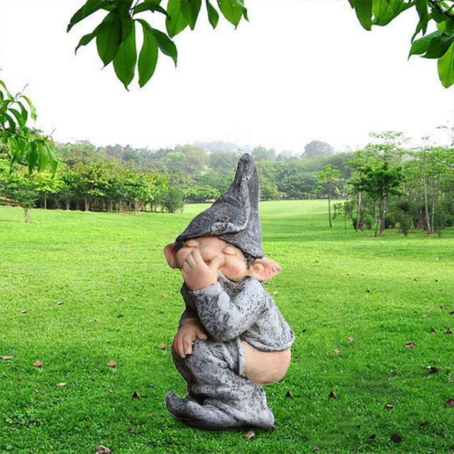 Outdoor Yard Garden Funny Resin Naughty Gnome Statue Decoration Craft Decor 🎈
