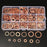 280Pcs Kit 12 Sizes Assorted Solid Copper Crush Washers Seal Flat Ring + Case