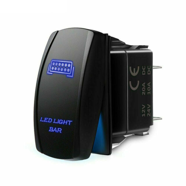 Blue LED Light Bar Laser Toggle Rocker Switch ON-OFF 5pin Fits ATV UTV Car Boat