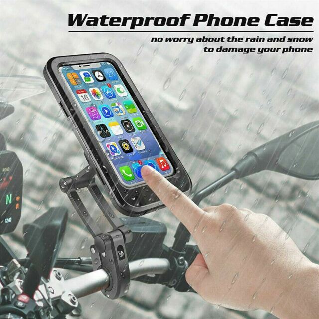 Motorcycle Bike Handlebar Phone Mount Holder Waterproof Case for iPhone Samsung