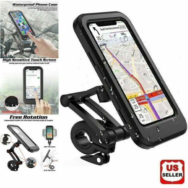 Motorcycle Bike Handlebar Phone Mount Holder Waterproof Case for iPhone Samsung