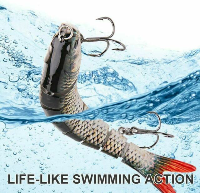 5PCS Lifelike Eyes 8 Segment Bionic Bait Treble Hooks Crucian Carp Fishing Lure