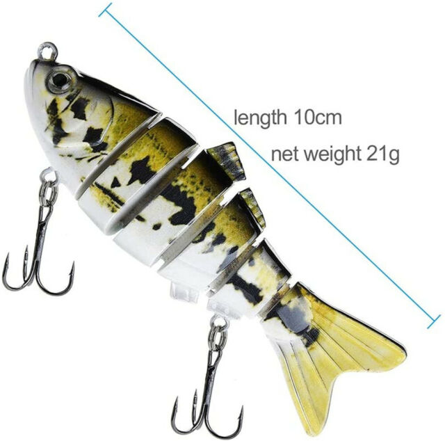 5PCS Lifelike Eyes 6 Segment Bionic Bait Treble Hooks Crucian Carp Fishing Lure