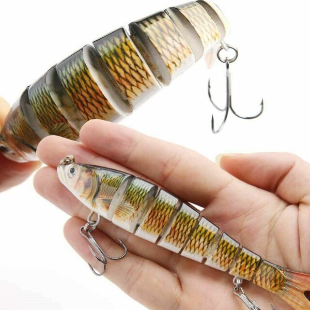 5PCS Lifelike Eyes 8 Segment Bionic Bait Treble Hooks Crucian Carp Fishing Lure