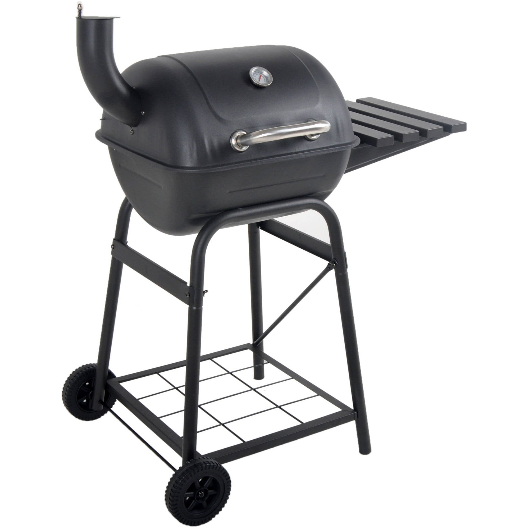 RevoAce 26" Mini Barrel Charcoal Grill with Side Shelf, Black, CBC1760W