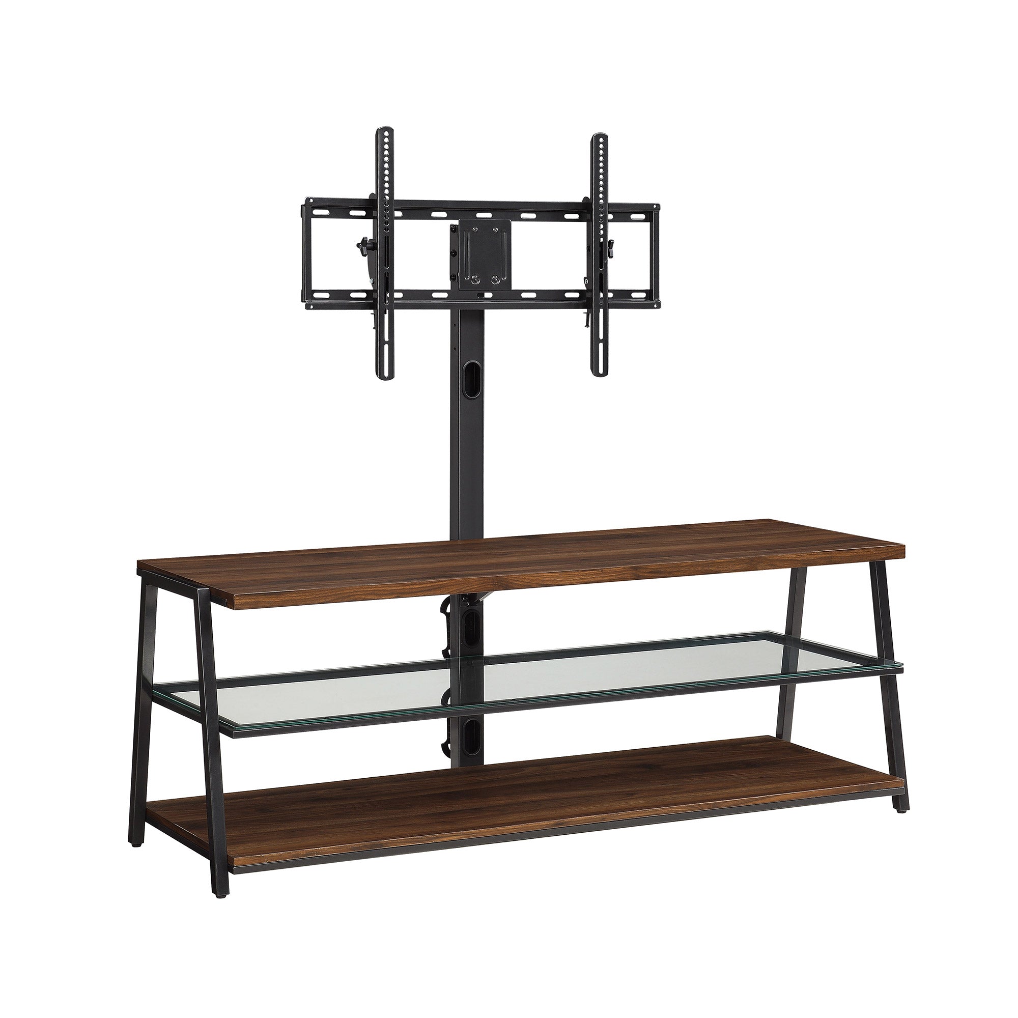 Mainstays Arris 3-in-1 TV Stand for Televisions up to 70", Perfect for Flat Screens, Canyon Walnut Finish