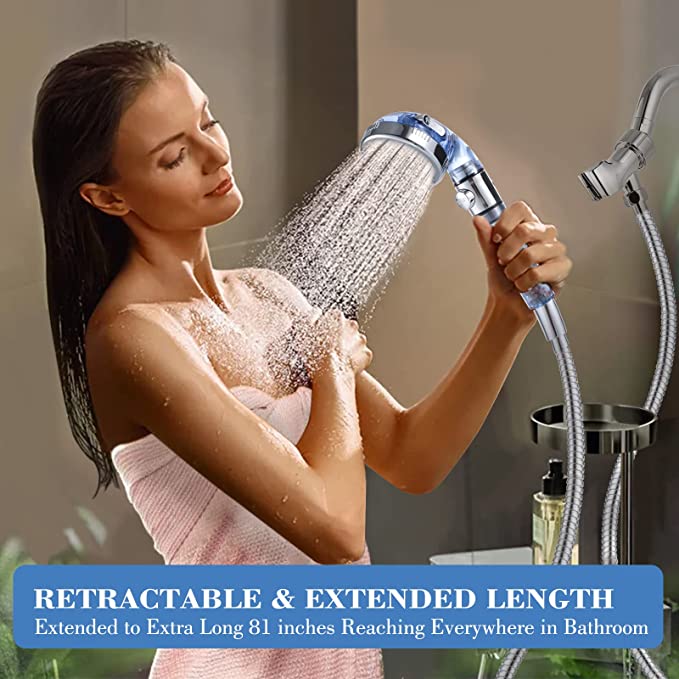 Shower Hose, 69 inches Expandable Shower Hose Extra Long for Bathing Toilet Cleaning, Leakproof