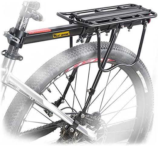 110Lb Capacity Almost Universal Adjustable Bike Cargo Rack Cycling Equipment Stand F...