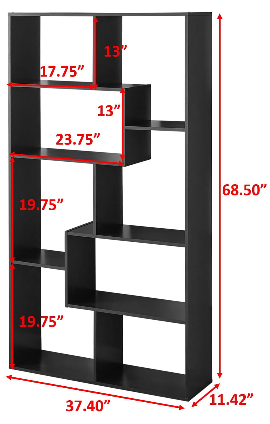 Mainstays Modern 8-Cube Bookcase, Espresso