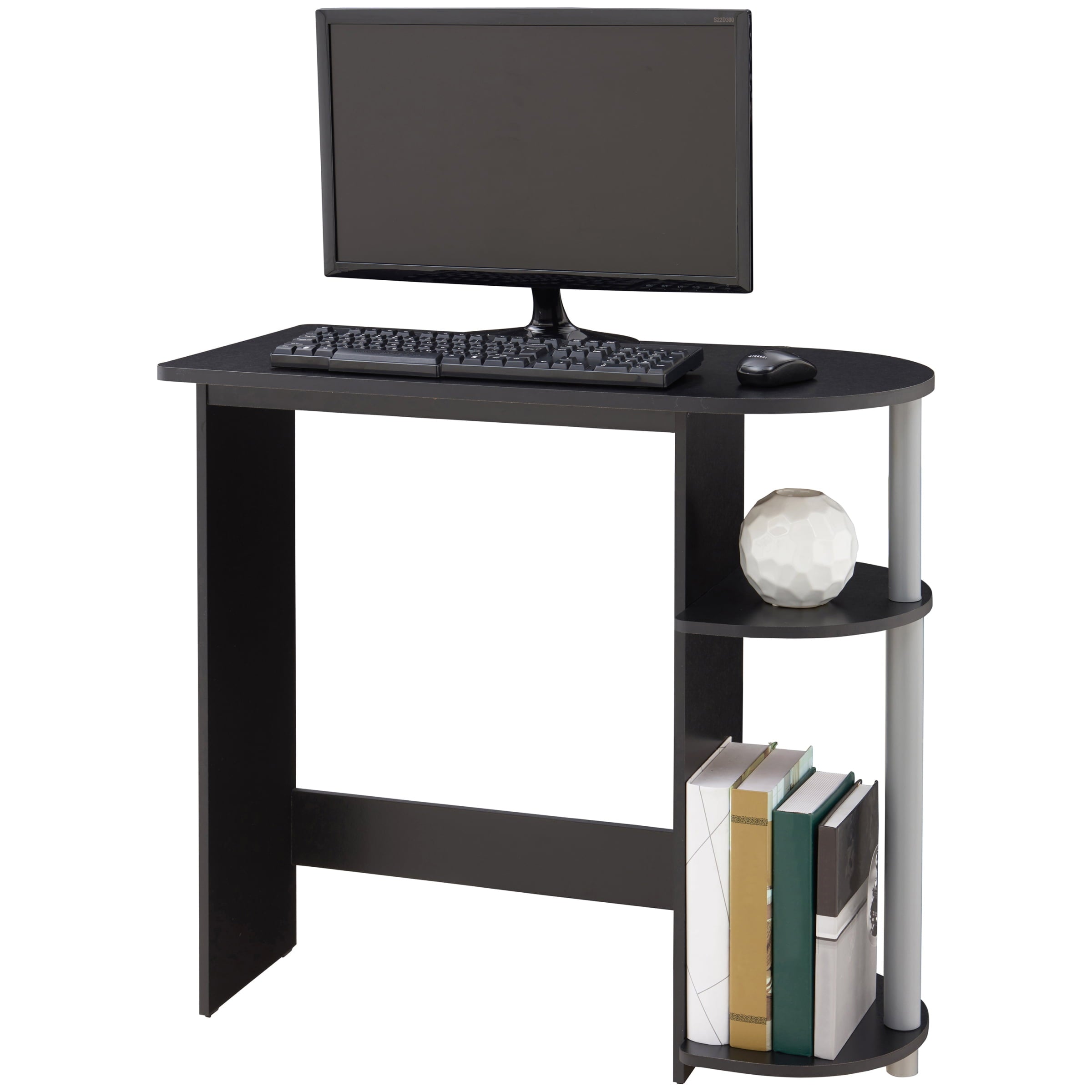 Computer Desk with Built-in Shelves, Multiple Colors