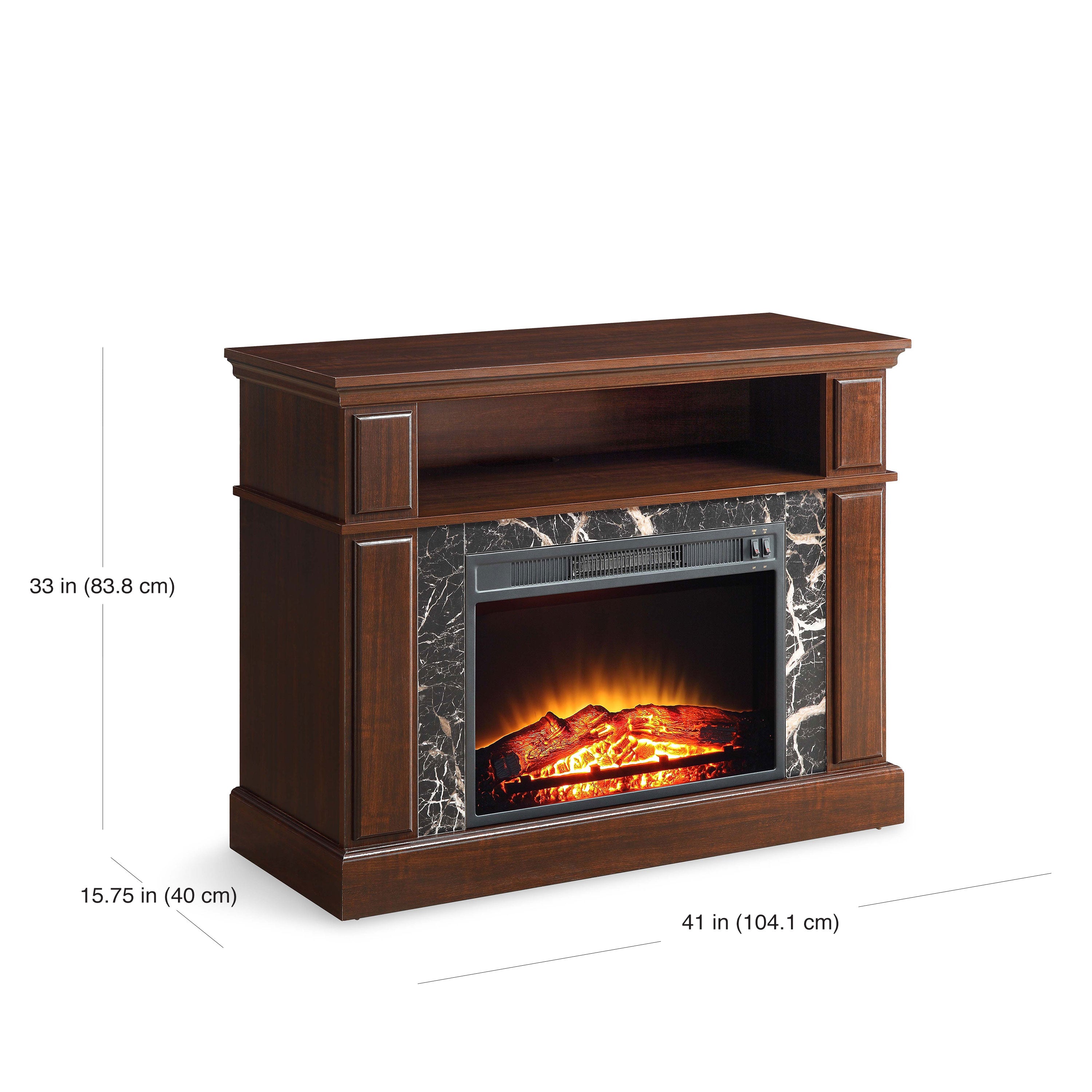 Mainstays Loring Media Fireplace for TVs up to 48" and 50lbs, Multiple Finishes