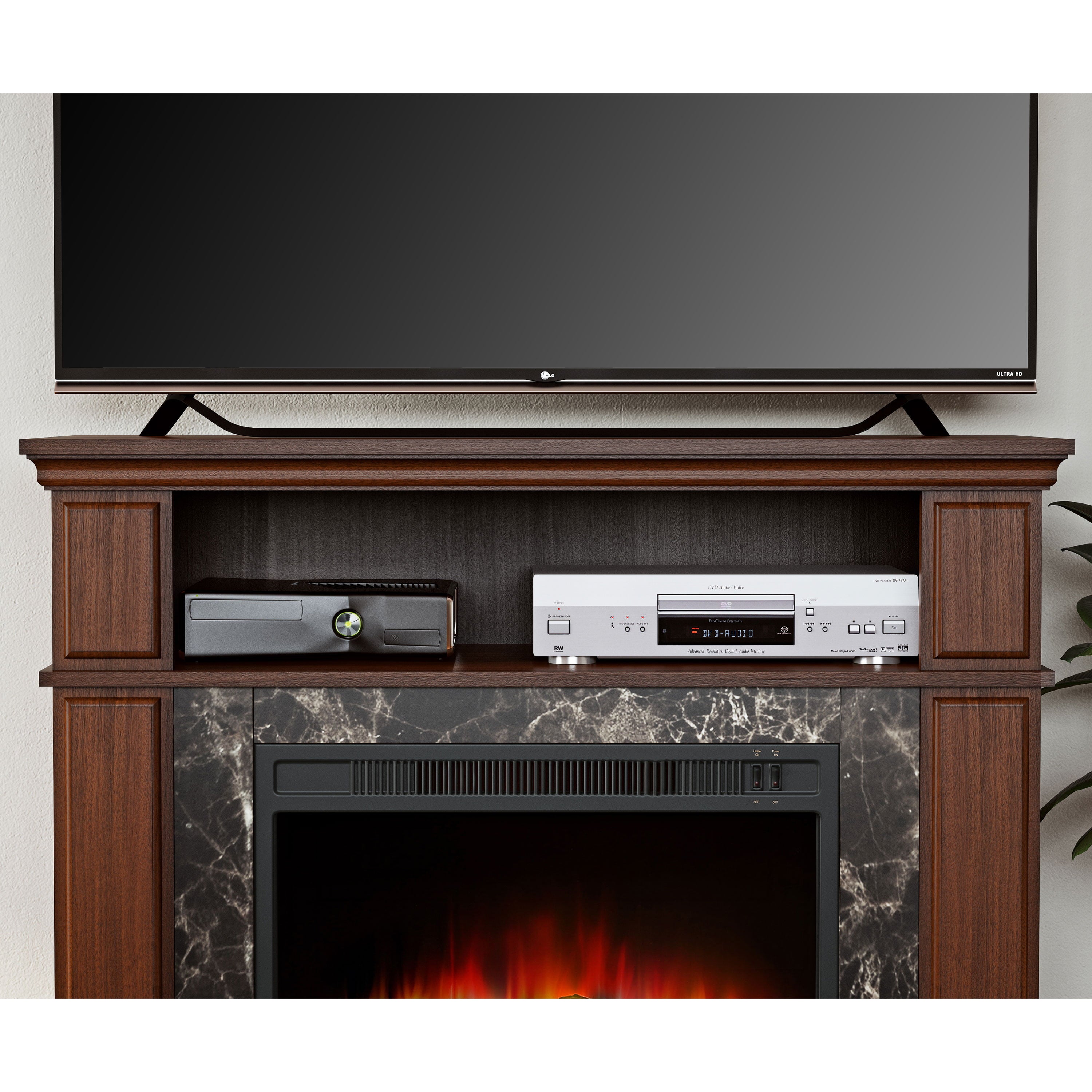 Mainstays Loring Media Fireplace for TVs up to 48" and 50lbs, Multiple Finishes