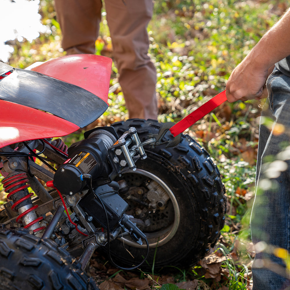 Hyper Tough 2500 lb 12V DC Electric ATV Winch with 50ft. Steel Rope and Mounting Bracket