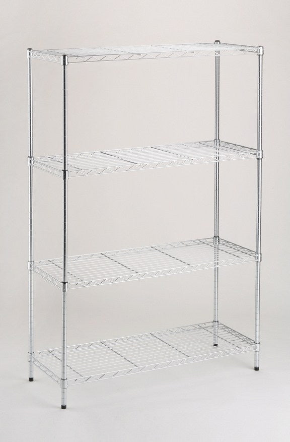 HSS 14"Dx36"Wx54"H, 4 Tier Steel Wire Shelving Rack, Silver/Zinc,  Weight Capacity Per Shelf 250 Lbs Evenly Distributed