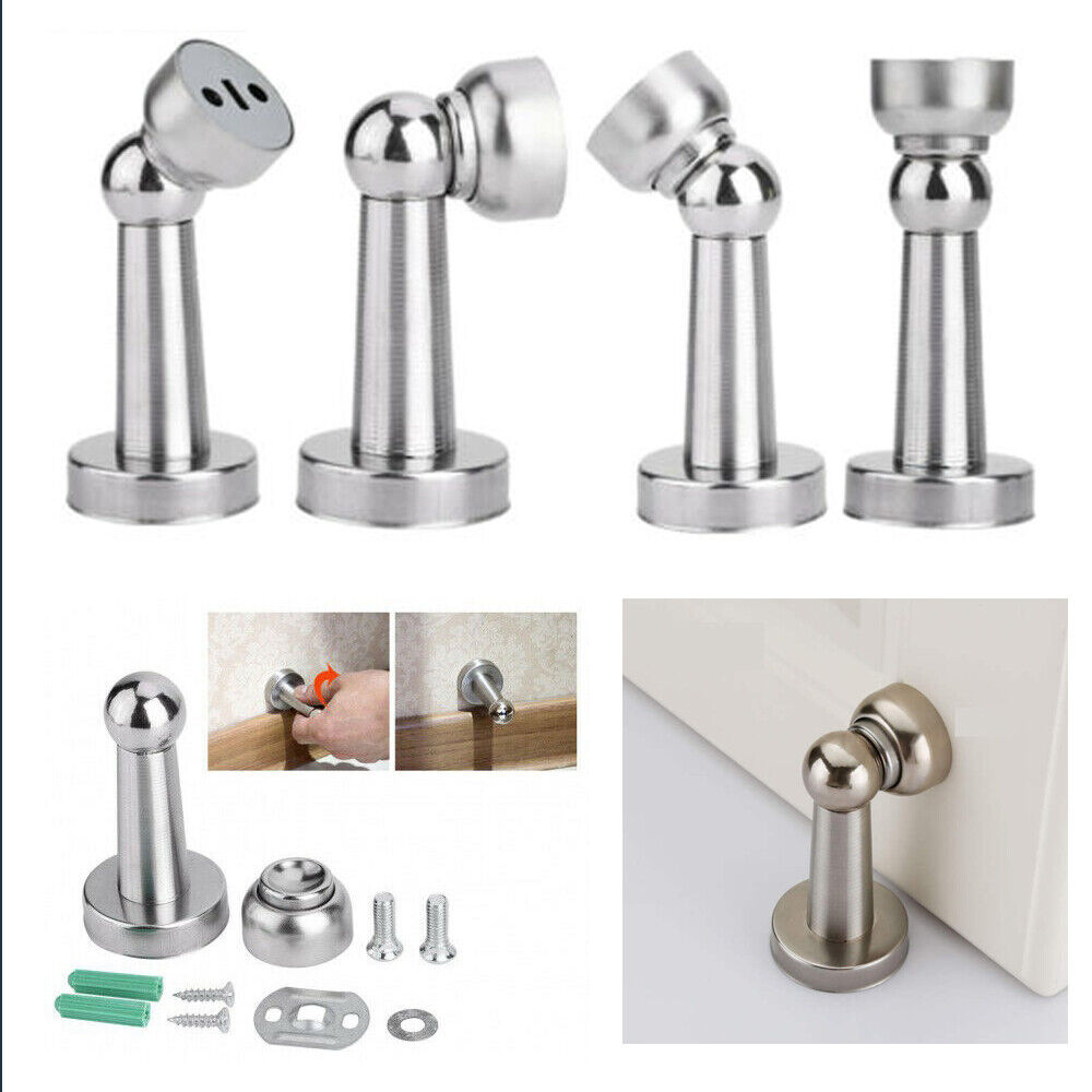 New 3 Magnetic Door Stop Stopper Holder Catch Fitting Screws Safety Home Office