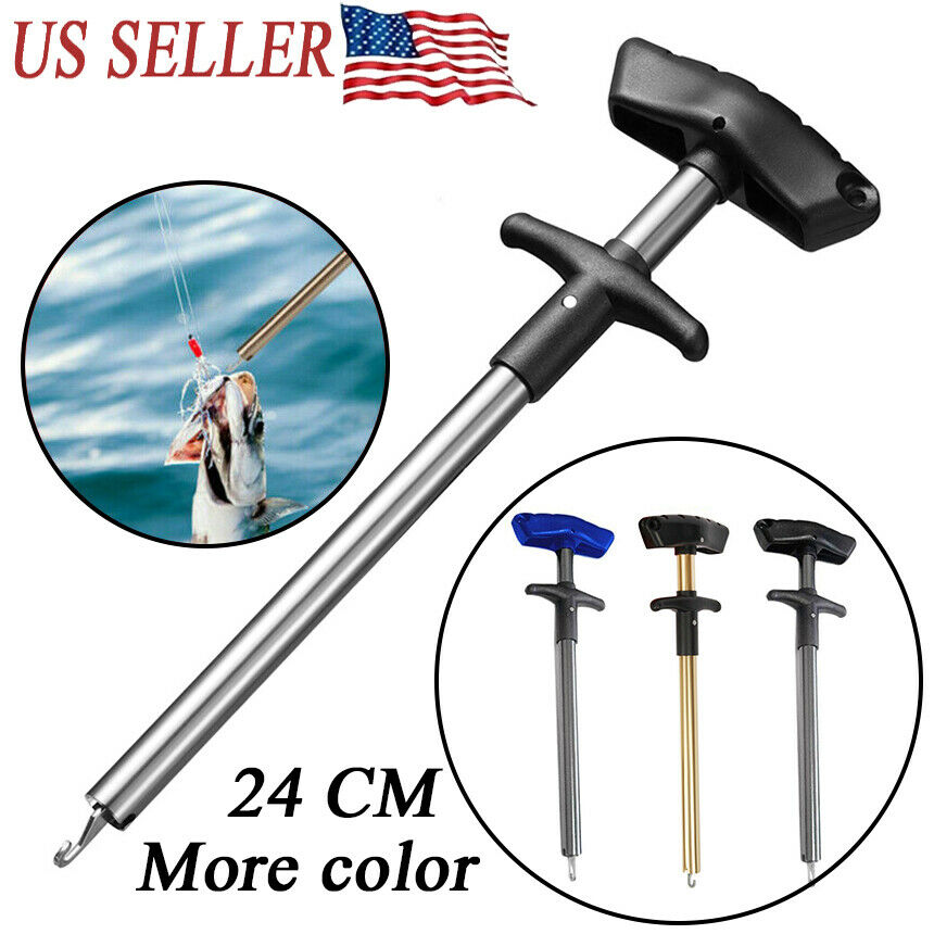 Easy Fish Hook Remover Puller Detacher T-Handle Extractor Fishing Tackle Tool Gold