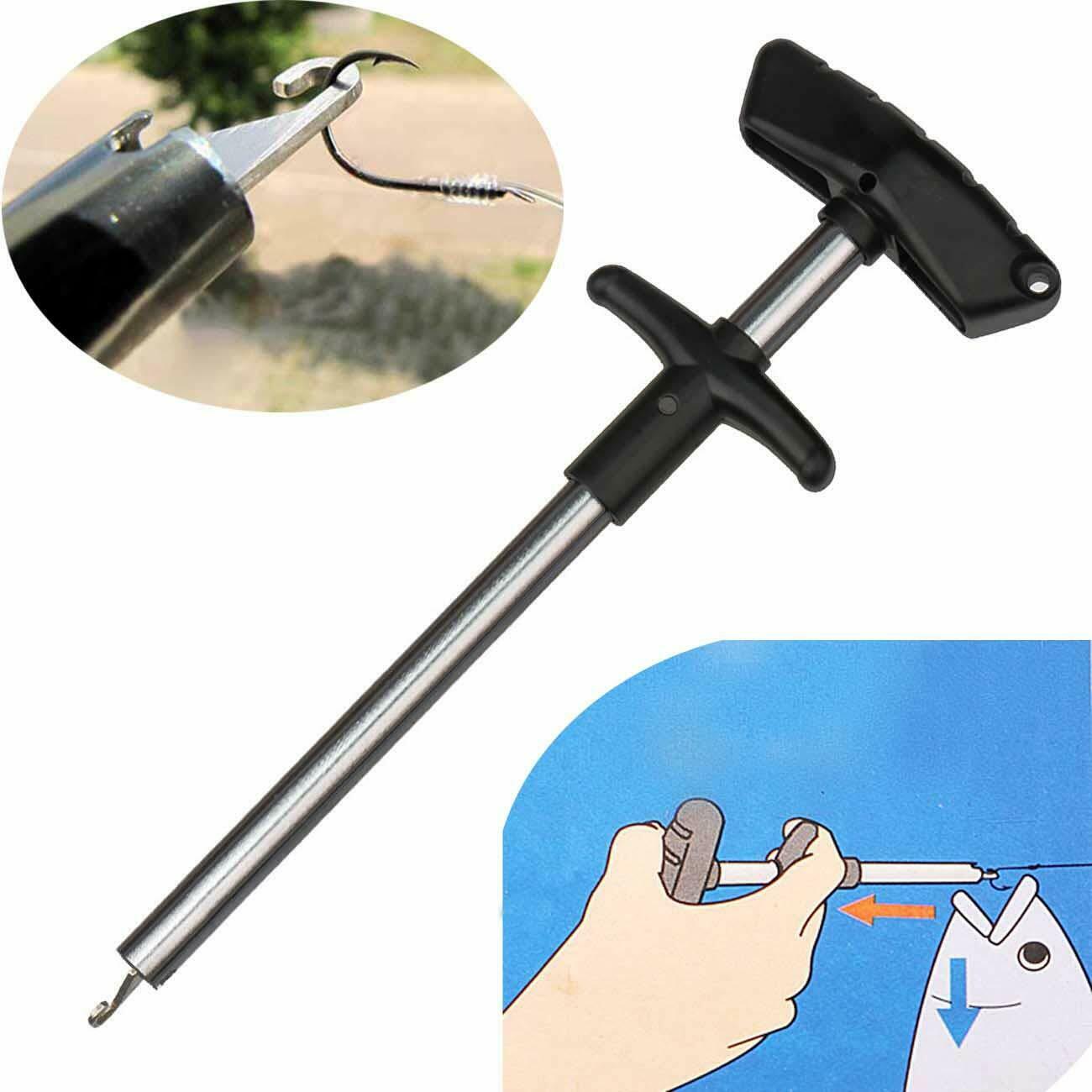 Easy Fish Hook Remover Puller Detacher T-Handle Extractor Fishing Tackle Tool Gold