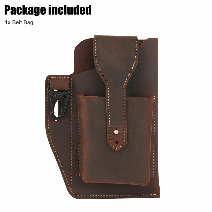 Men Leather Cell Phone Belt Bag Loop Waist Pack Holster Pouch Wallet Cover Case