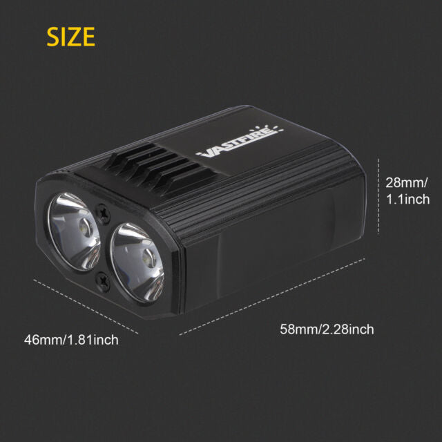 1200Lm LED Bicycle Headlight Mountain Bike Front Lamp Light Rechargeable 5 Modes