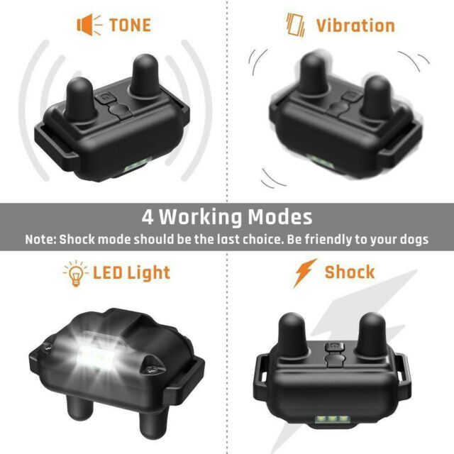 Dog Shock Training Collar Rechargeable Remote Control Waterproof IP67 875 Yards